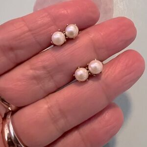 Vintage Estate Rare 12K 1/20 Gold Filled Genuine Fine Pearl Screwback Earrings
